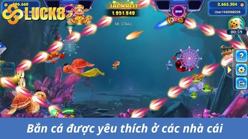 Bắn cá được yêu thích ở các nhà cái