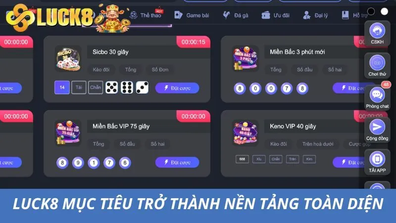Nhà cái đưa ra mục tiêu trở thành nền tảng toàn diện